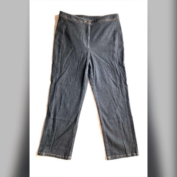 Ann Taylor Loft Stretch Jeans Trouser Black Size 8 High Rise Straight Leg denim - Picture 1 of 8